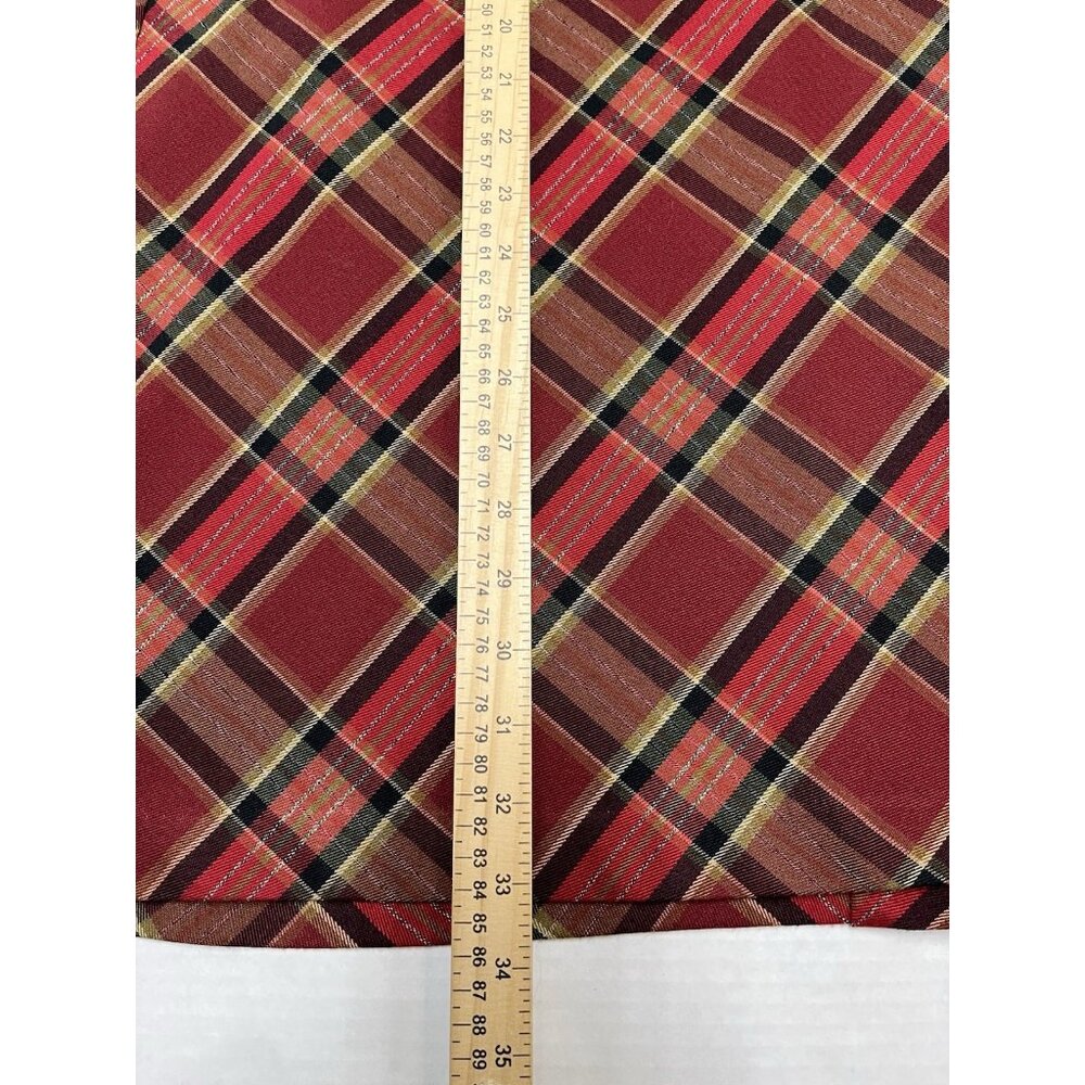 Vintage Y2K Requirements Skirt Women 6 Burgundy Plaid Maxi Preppy Dark Academia - Picture 8 of 11